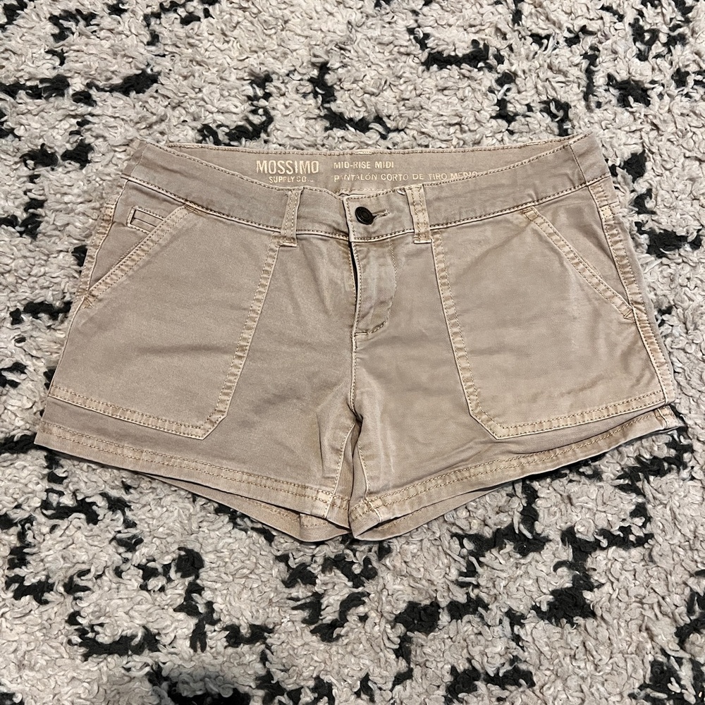 Mossimo Mid-Rise Tan Shorts - Size 2